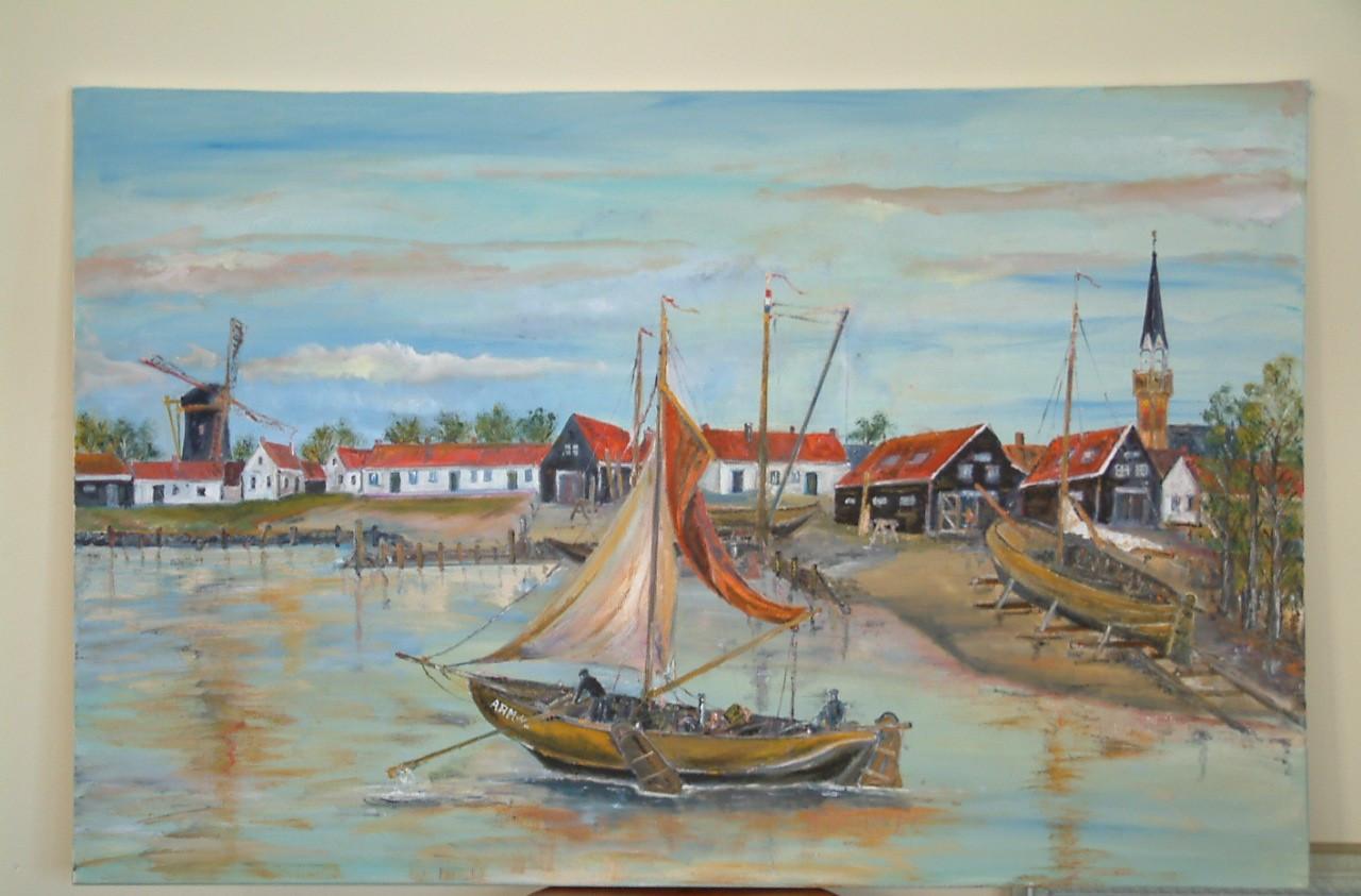 Haven met werf Arnemuiden 120 x 80 cn