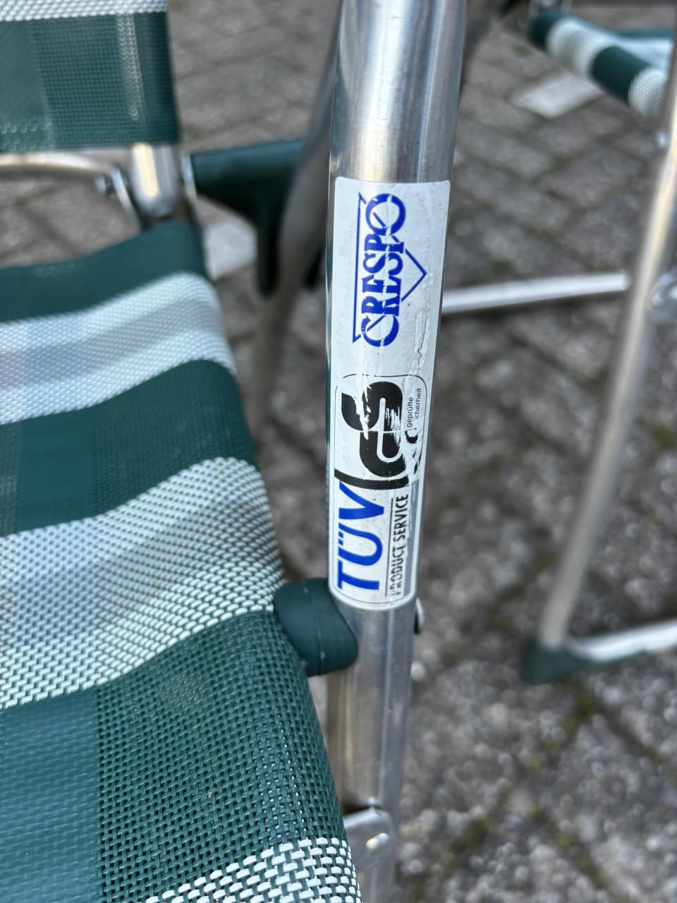 4 Crespo lichtgewicht stoelen + 2 krukjes voor tuin of camping