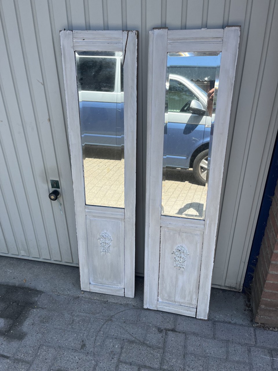 Spiegel set van 2 oude deurtjes