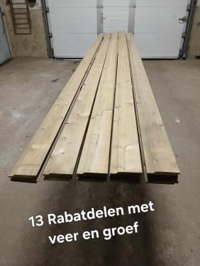 Dik 60 Meter tuinhout nieuwe rabatdelen, gevelbekleding, potdekselplanken.