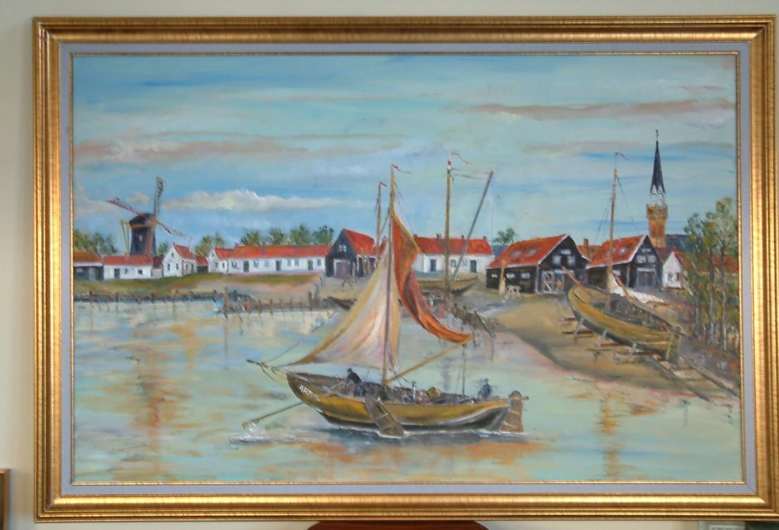 Haven met werf Arnemuiden 120 x 80 cn