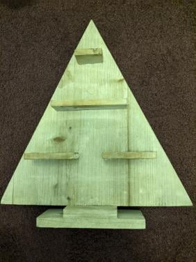 Houten kerstboompjes