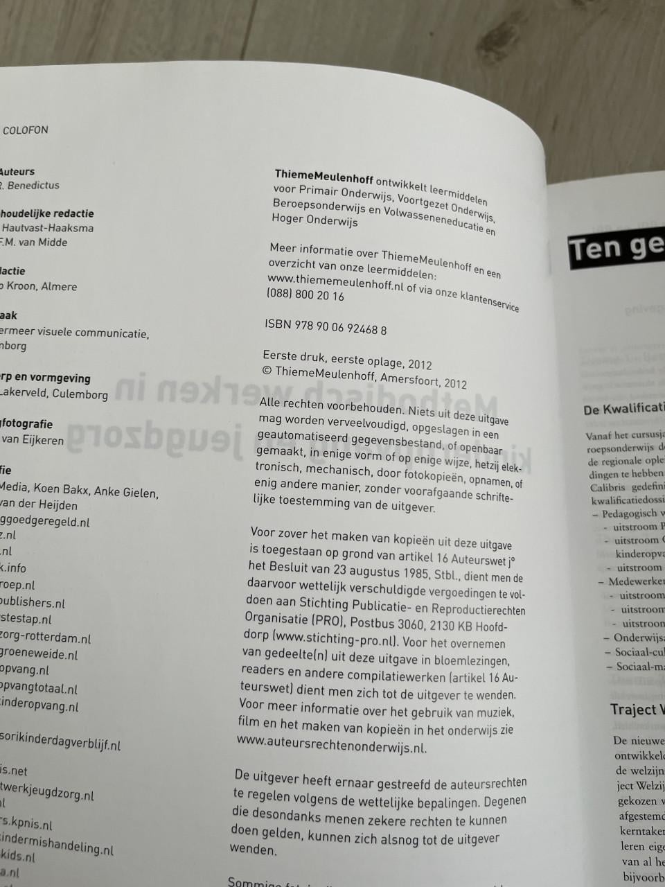 Methodisch werken in kinderopvang en jeugdzorg – R. Benedictus
