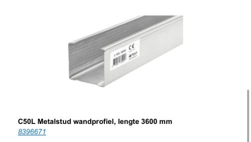 Metal stud vloer en wandprofielen