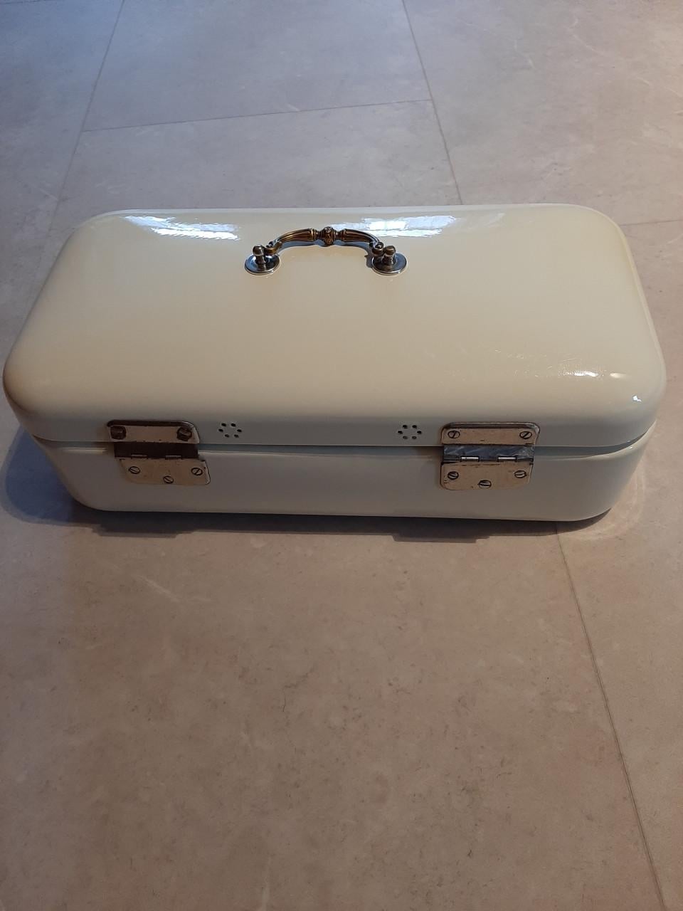 EMAILLE BROODTROMMEL - KLEUR WIT - ONBESCHADIGD