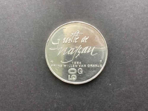 Beatrix, 50 gulden 1984 “Prins Willem van Oranje” , zilver.