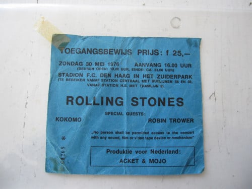 Rolling Stones Toegangsbewijs 30 Mei 1976