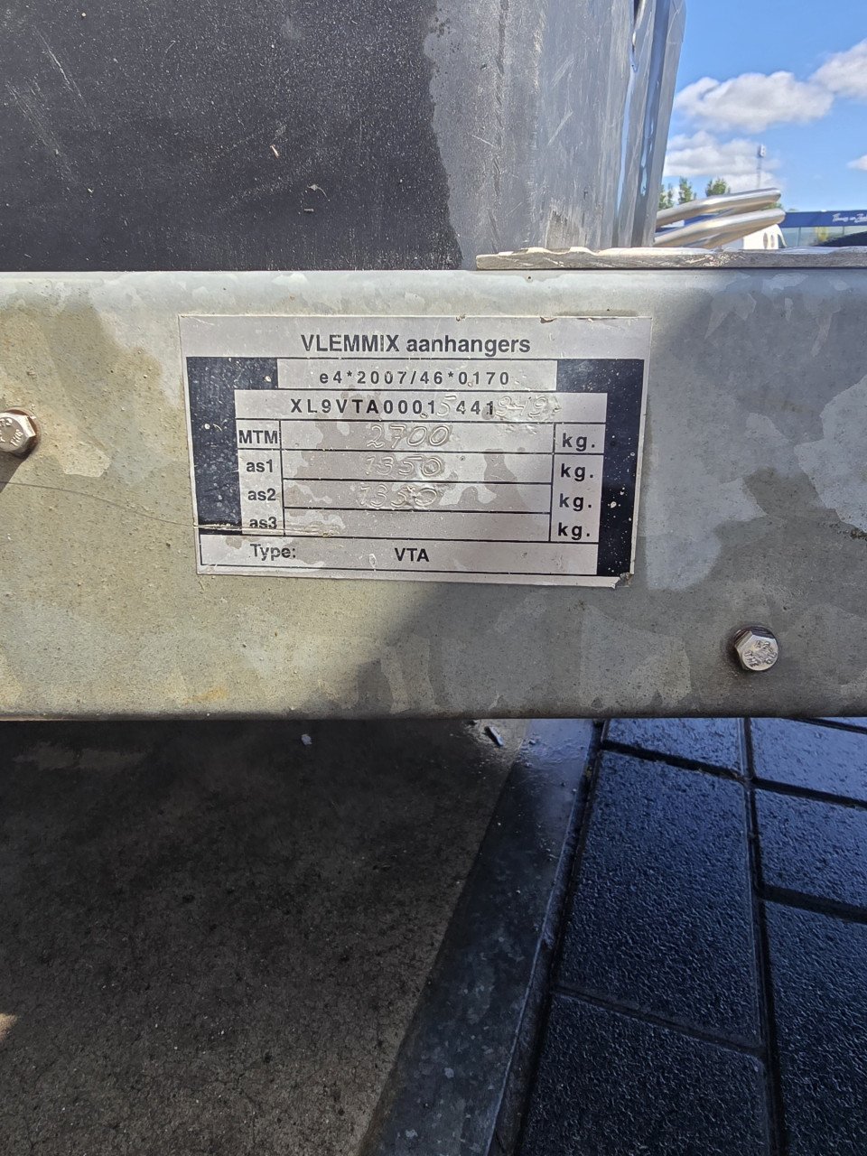 Knott Gmbh / Vlemmix aanhanger 2700 kg