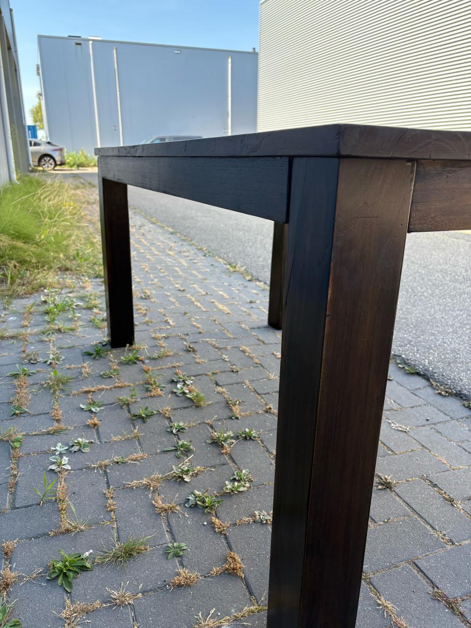 Prachtige massief teakhouten eettafel 160x88,5cm