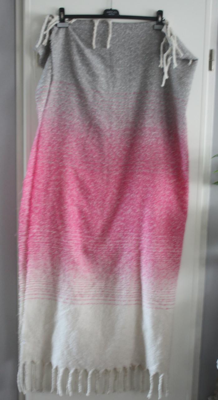 Grote sjaal wit roze grijs