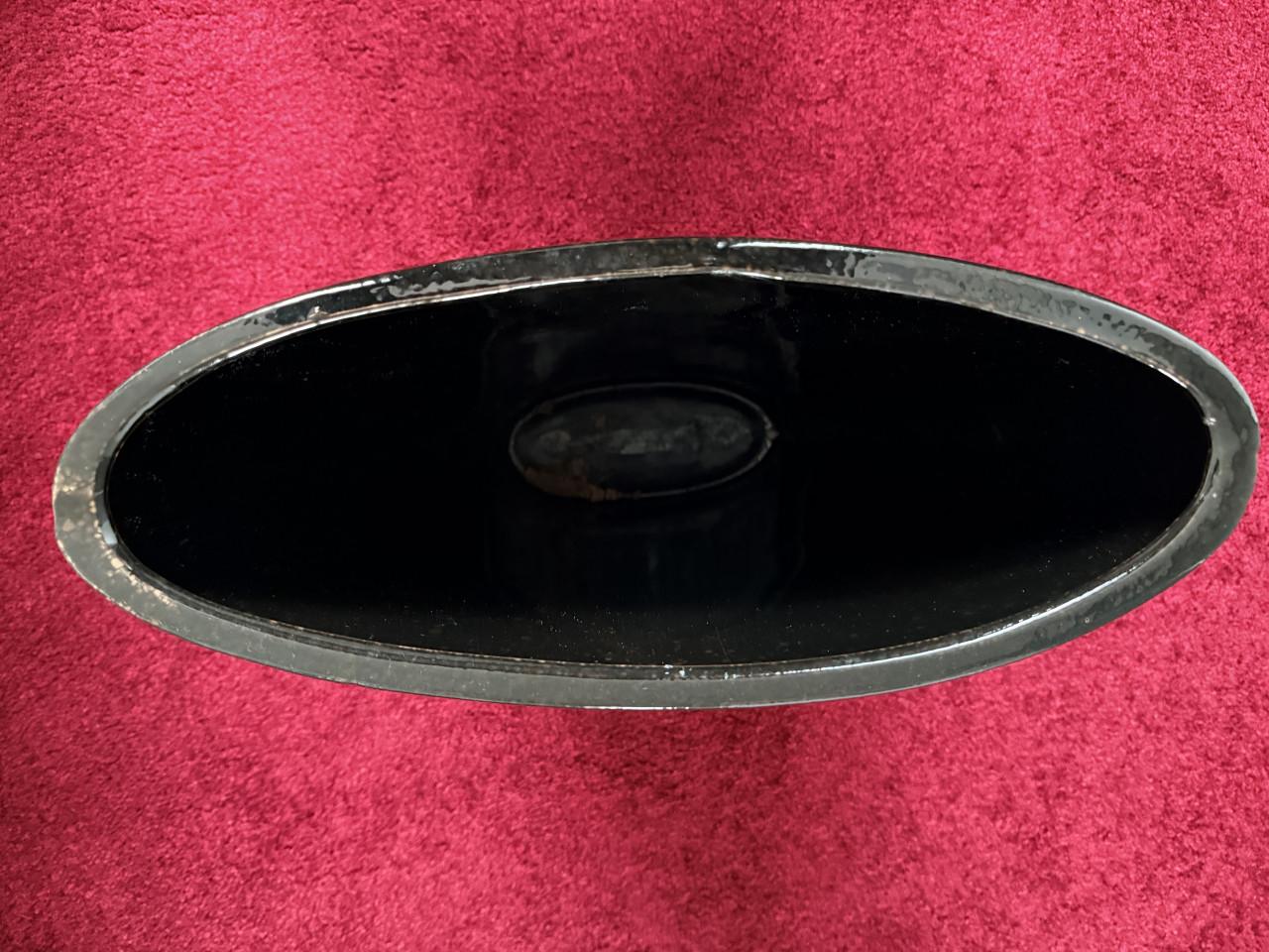 Bloempot/vaas zwart, bloempot/vaas zilverkleurig