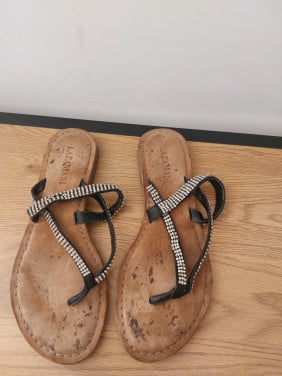 Leren Lazamani slippers