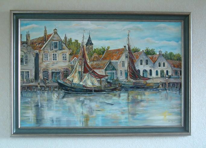 Div schilderijen  oude  zeil visserij met Veere -Vlissingen  Jac Caljouw