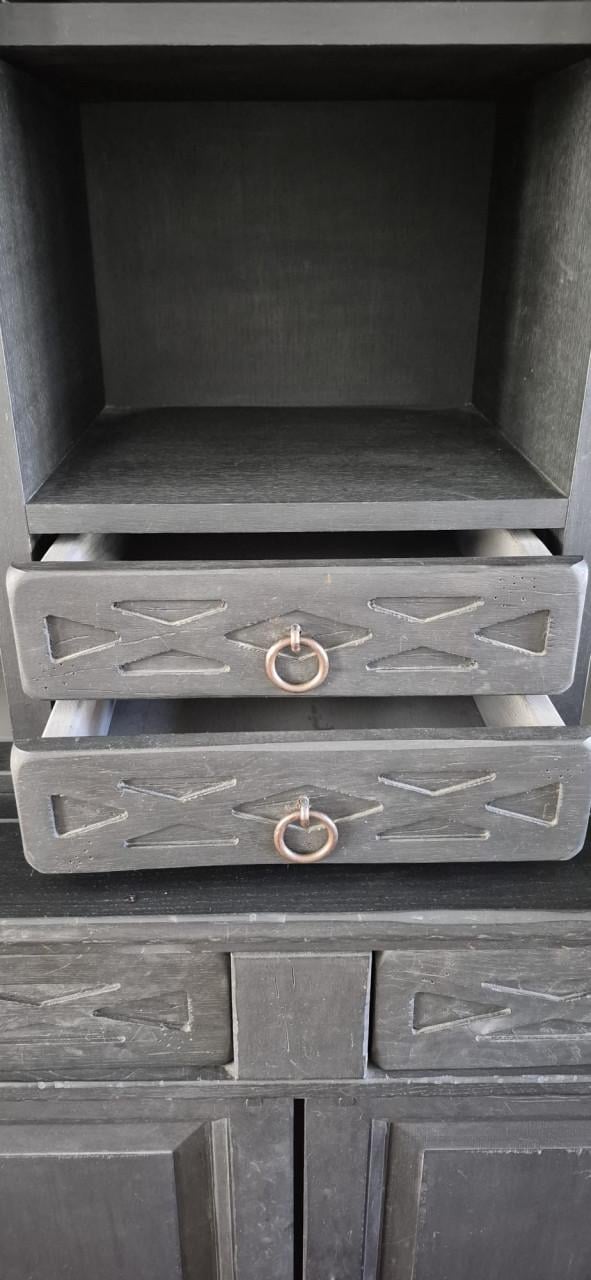 Kast, buffetkast, mat zwarte krijtverf