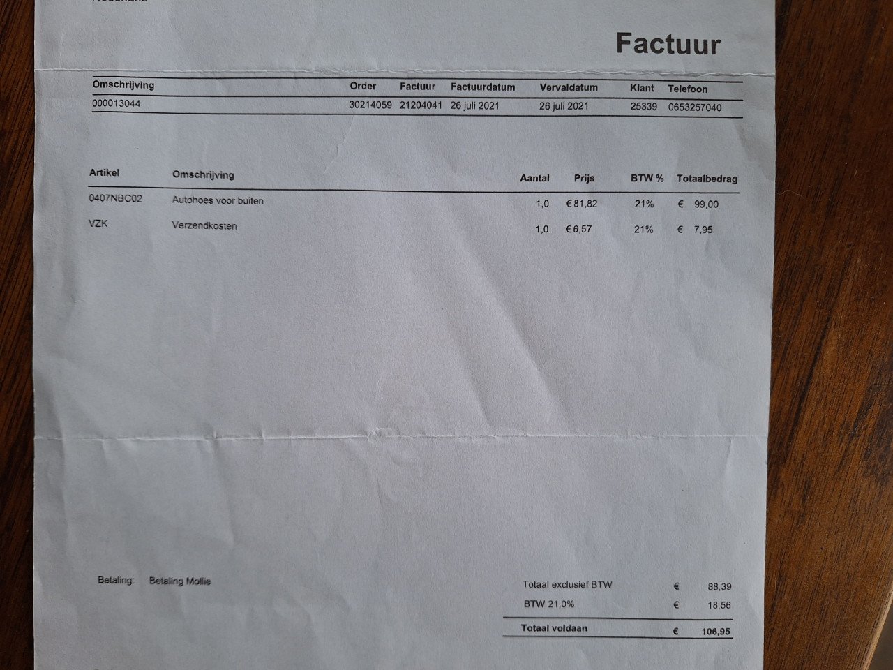 Autohoes voor buiten voor Miata