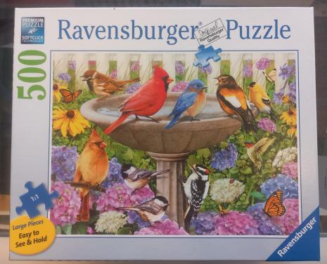 Puzzel Bij het vogelbadje