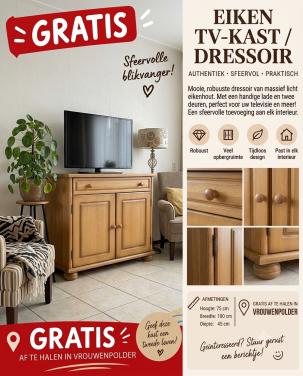 Eiken dressoir  / TV kast