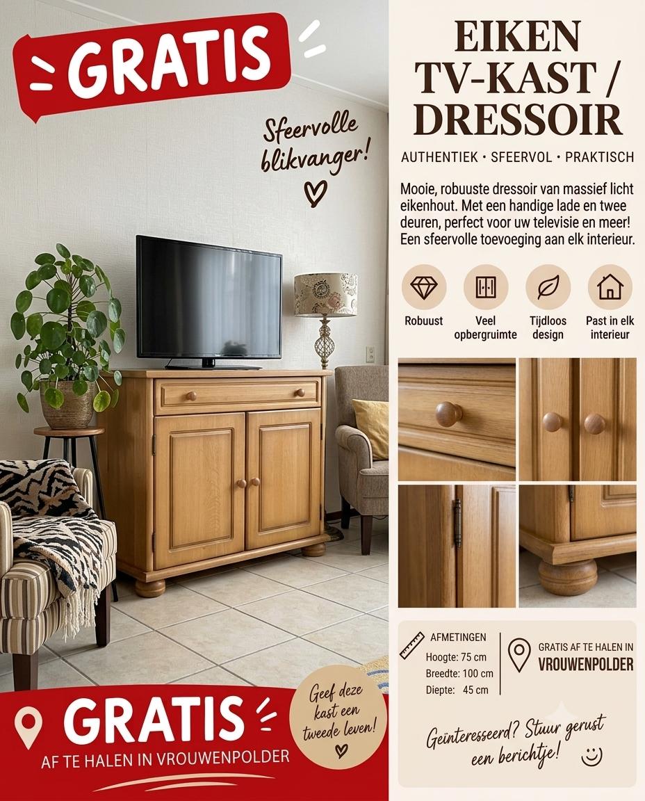 Eiken dressoir  / TV kast