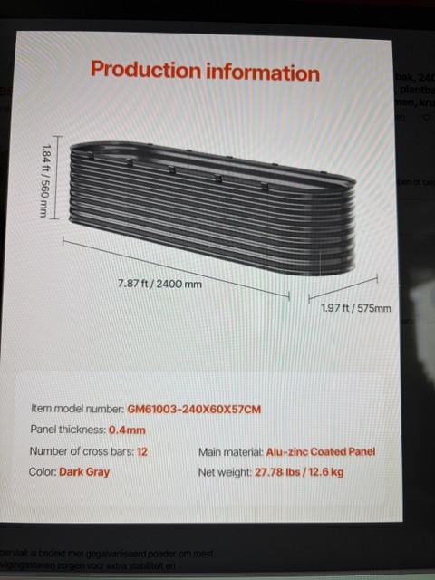 2x stalen plantenbak Nieuw!