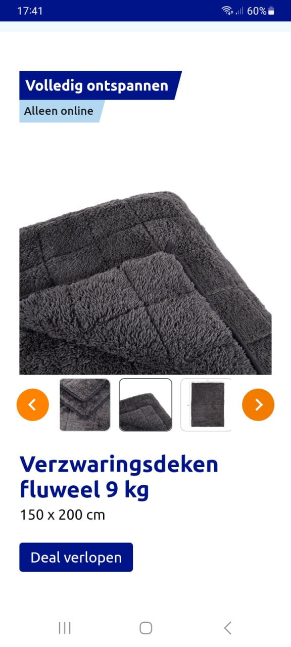 Verzwaringsdeken 9 kilo van de action