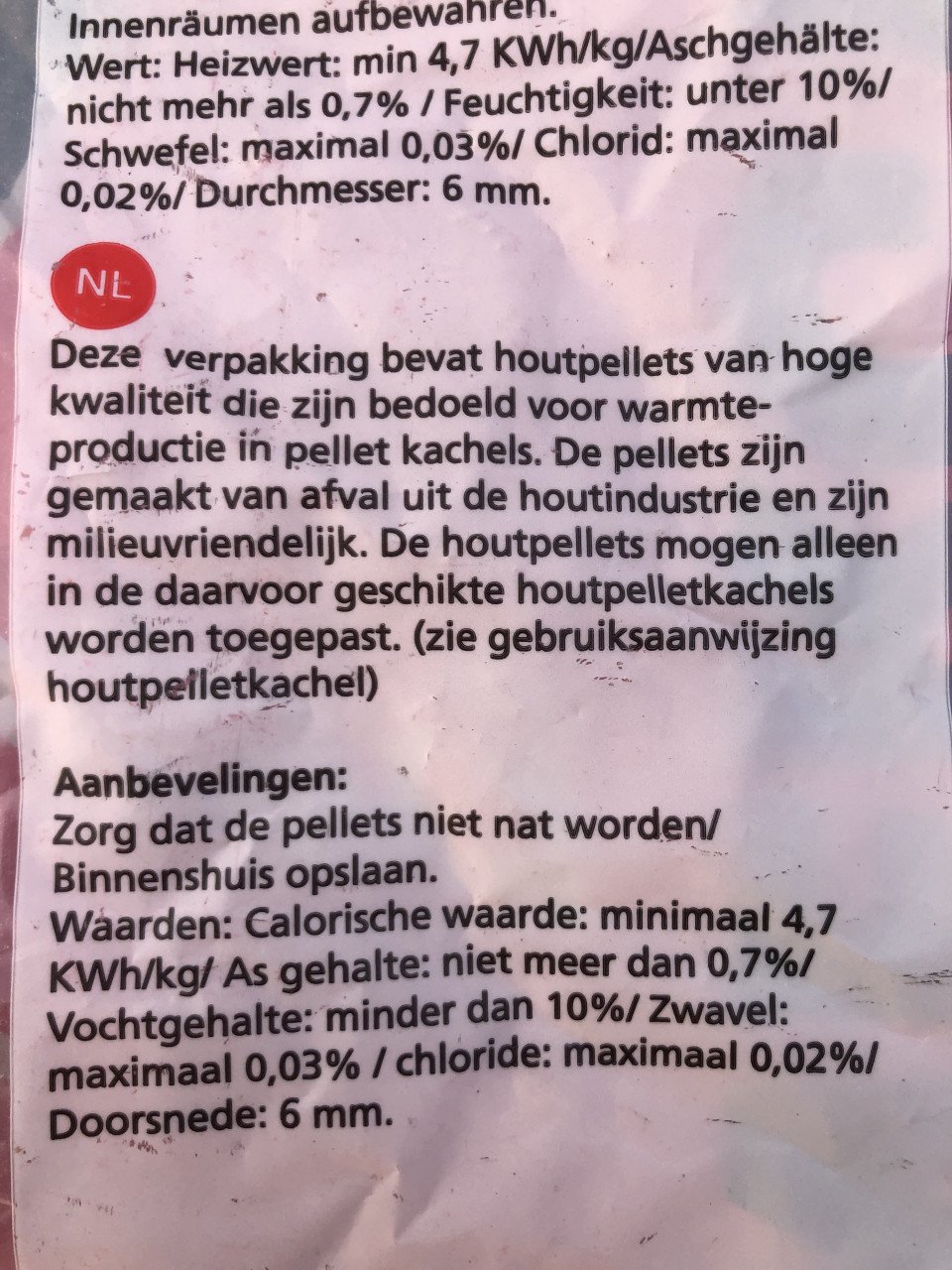 Te koop, Energy pellets Excellent