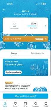 13 volle spaarkaarten glazen ah