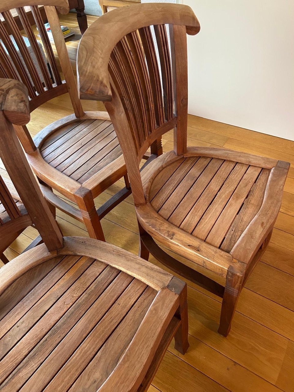 Te koop Teak houten eetkamer stoelen (6)