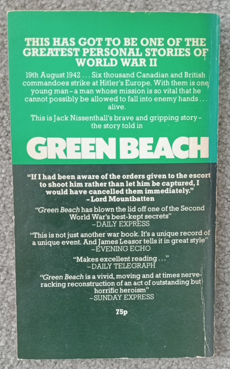 Green Beach ; James Leasor (WOII - Dieppe)