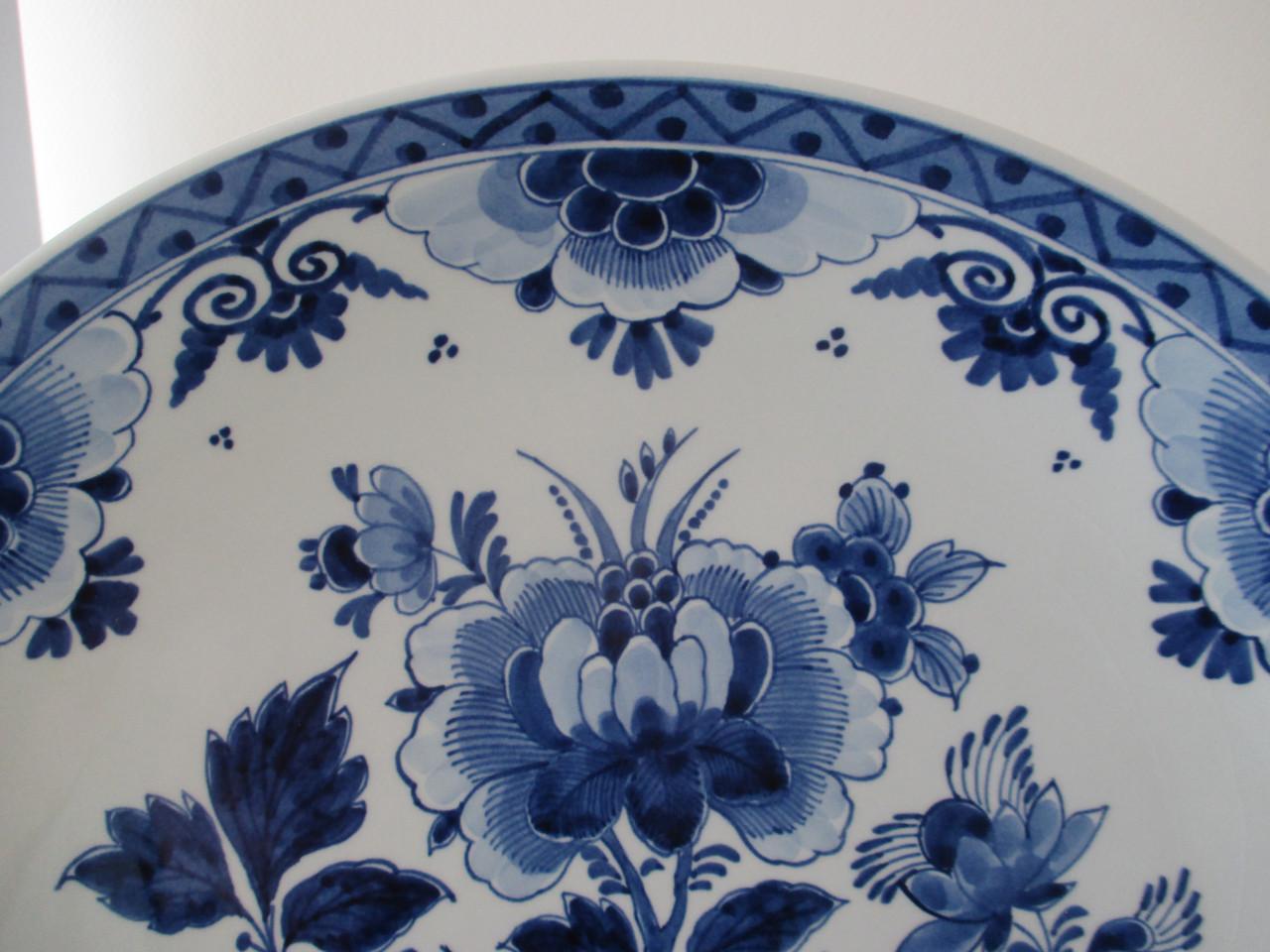 Zeer Mooi Groot Delftsblauw Bord  (  De Porceleyne Fles )