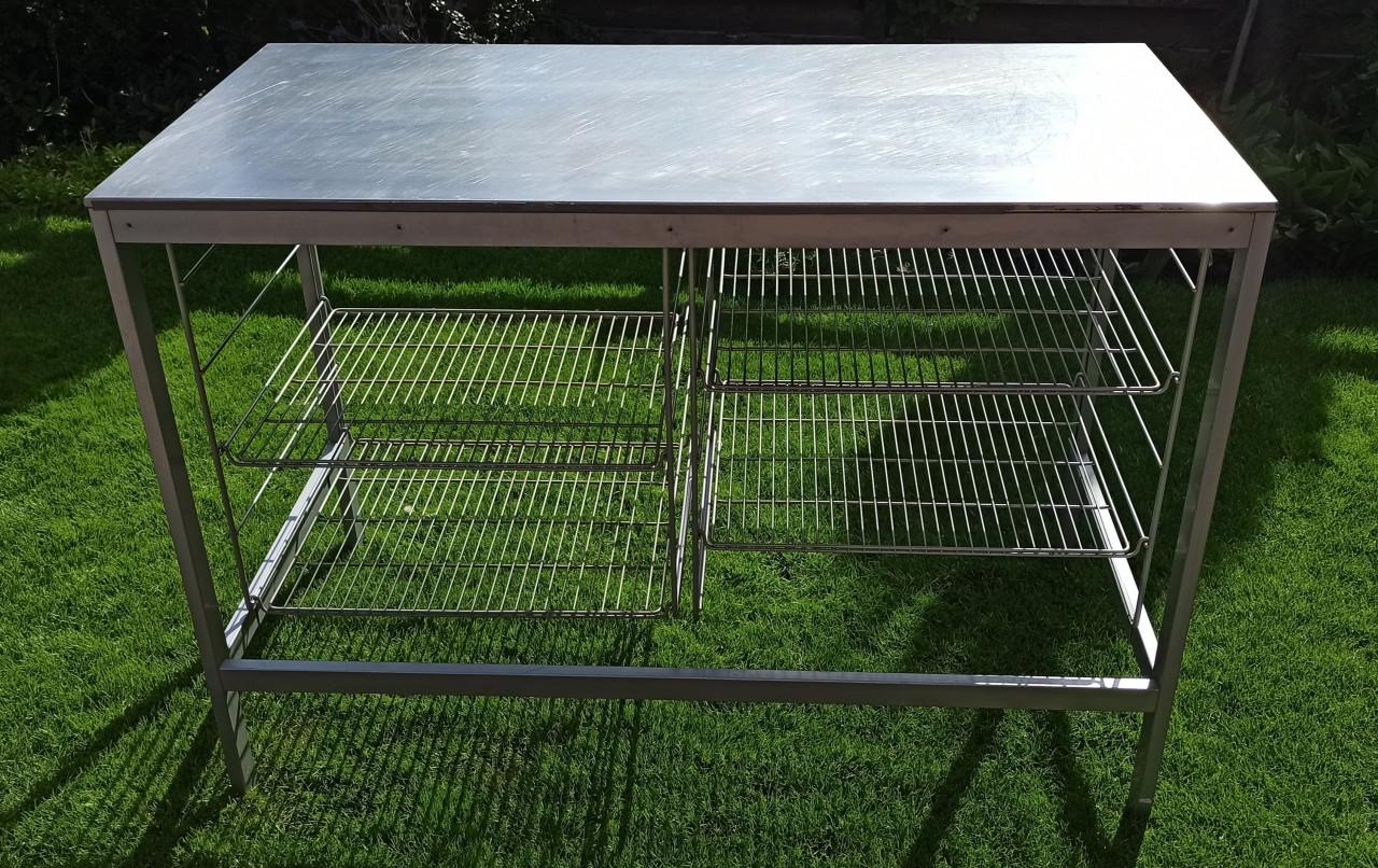 Verstelbare RVS (keuken) werktafel