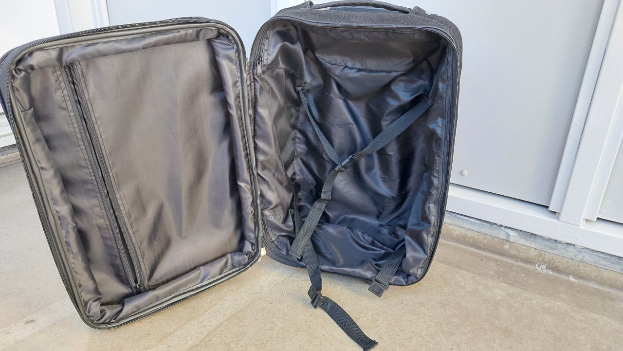 Reiskoffer zwart met wielen-35 L + uitbreidbaar-rolkoffer-trolley-