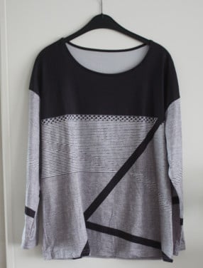Zwart grijs wit shirt maat xl
