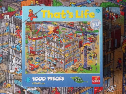 That's Life puzzel op de bouwplaats