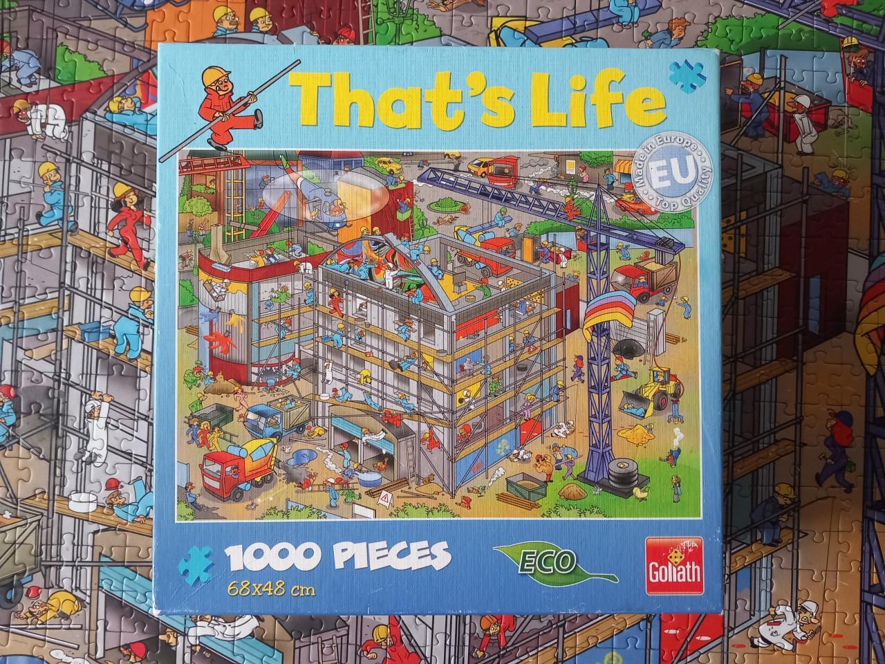 That's Life puzzel op de bouwplaats