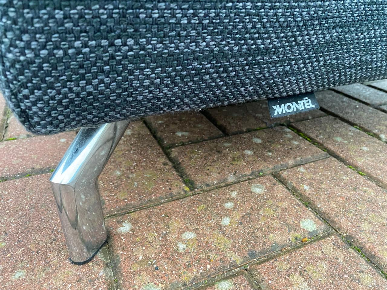 GRATIS LEVERING HEEL NL Montel Grjs Stoffen Hoekbank + Hocker