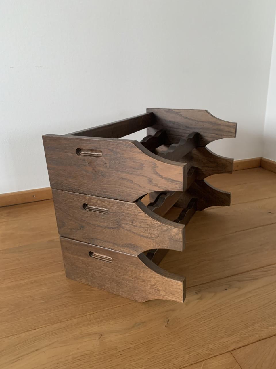 Houten wijnrek voor 15 flessen