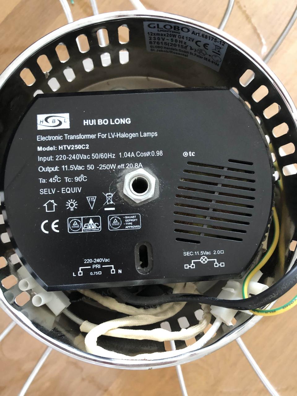 Moderne design plafondlamp met 12 glazen bolletjes – dimbaar – chroom