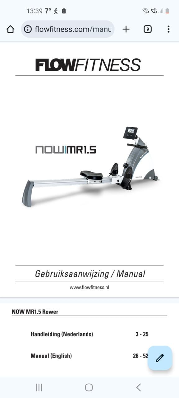 Roeitrainer Flowfitness NOWMR1.5