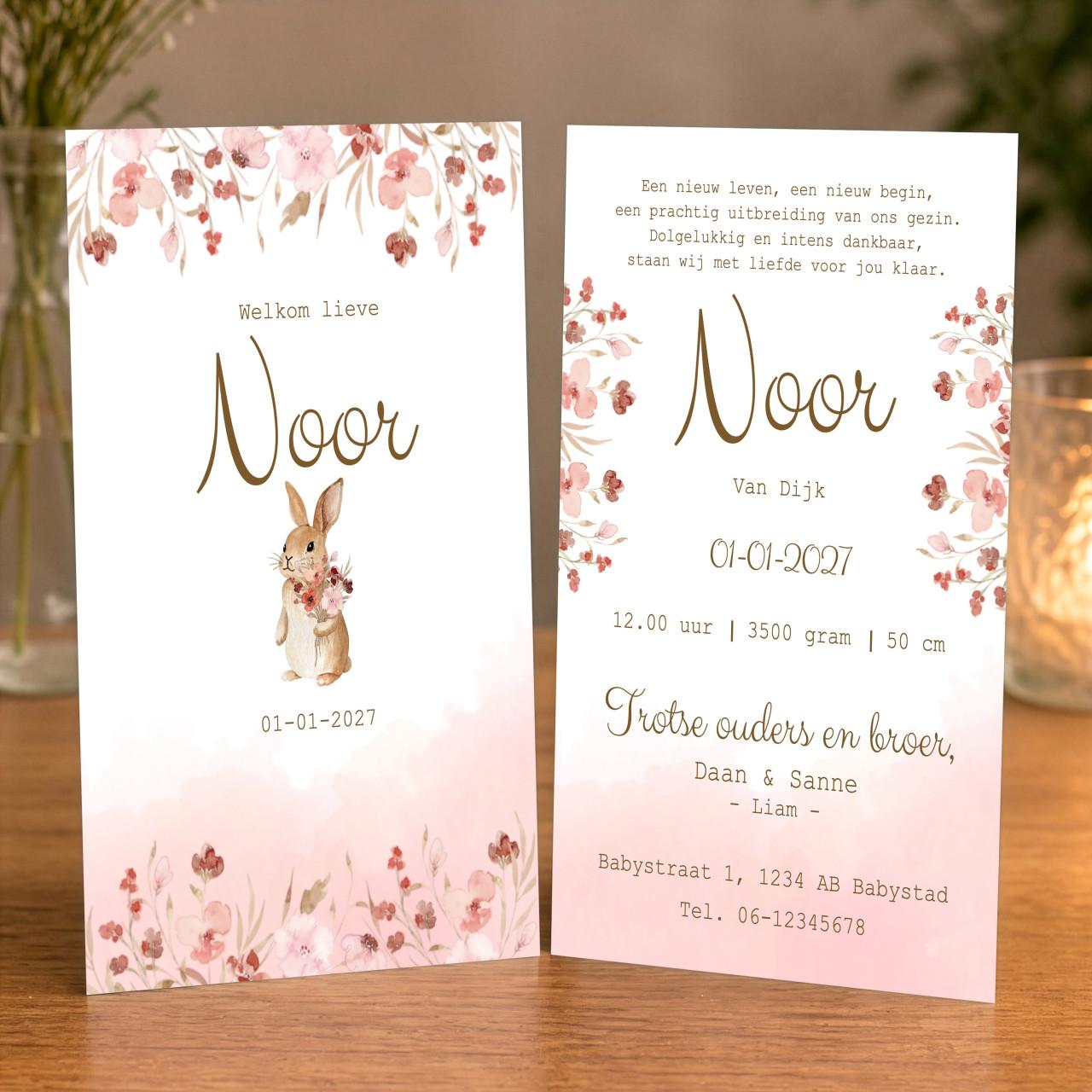 Geboorte kaartjes binnen 1 werkdag klaar