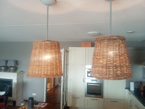 Rieten lampenkappen 2x