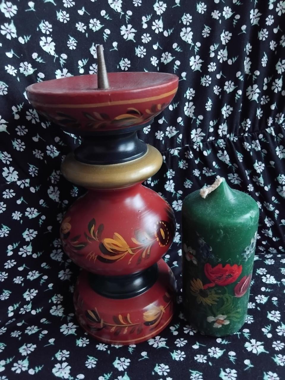 Vintage HINDELOOPER Kandelaar + Lepelrekje