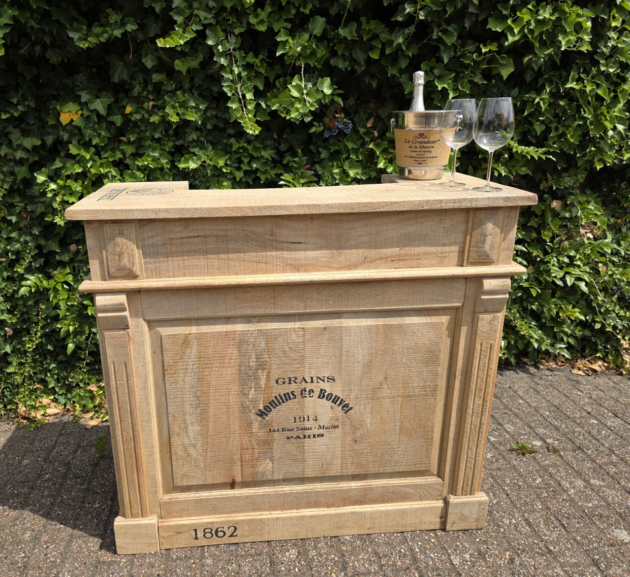 Gave BAR van massief Mango hout NIEUW