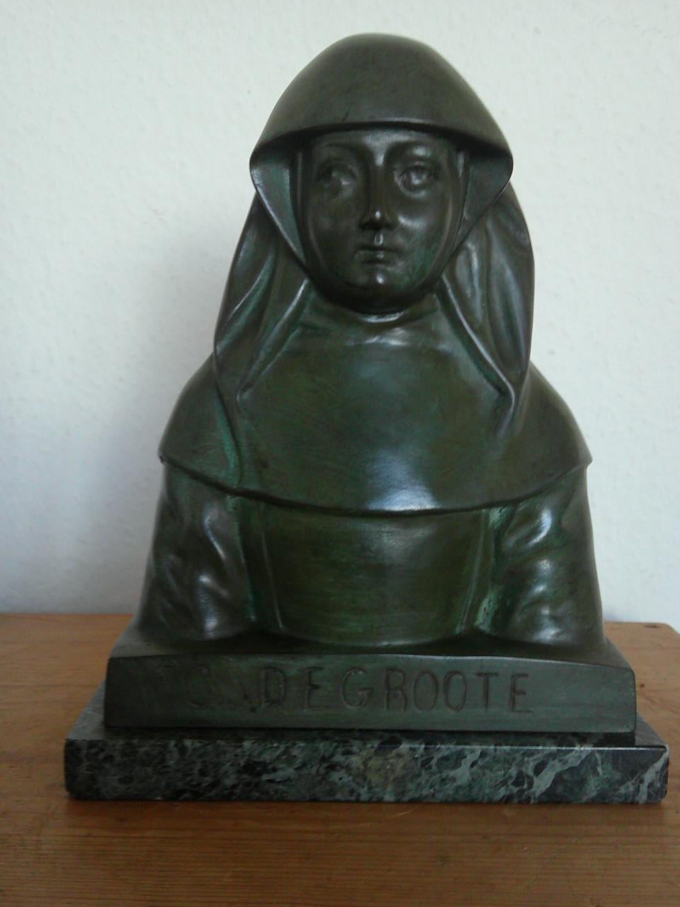 GEWELDIG MOOI GESIGNEERD BRONZEN ART DECO BEELDJE.