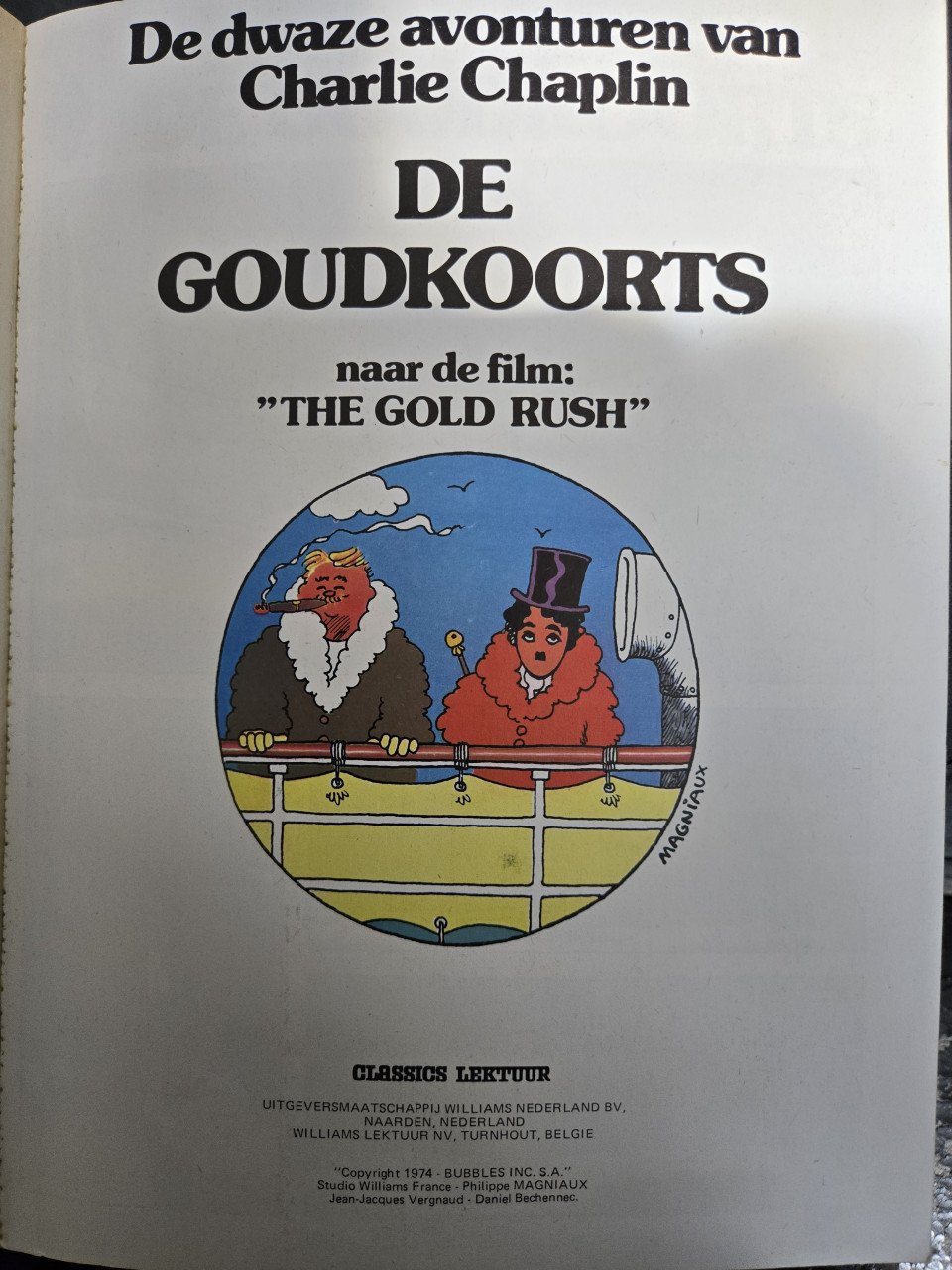 Stripalbum Charlie Chaplin: De goudkoorts Uitg. Classics Lektuur. 1974.
