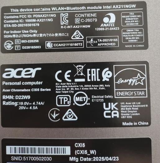 Intel NUC11 i5-1135G7, Nuc10 i3-10110u, Chromebox CXi5 i3-1215u