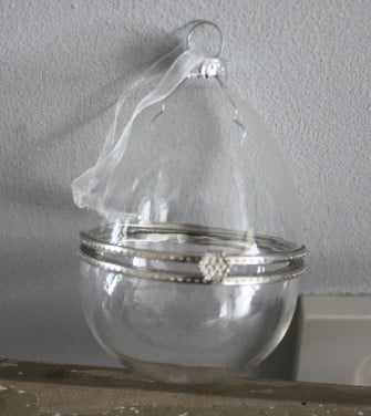 Glazen kerstbal transparant ei vorm