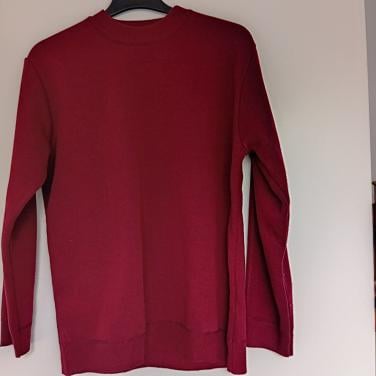 Fleece gevoerde warme donkerrode trui