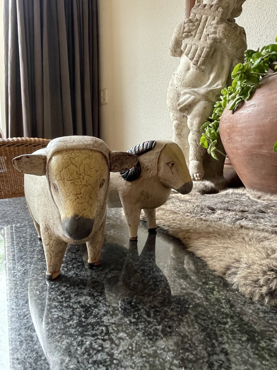 Oude kerststal schapen