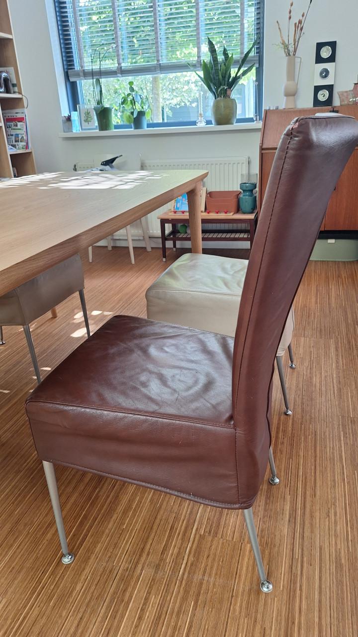 Lederen eetkamerstoelen 4 stuks