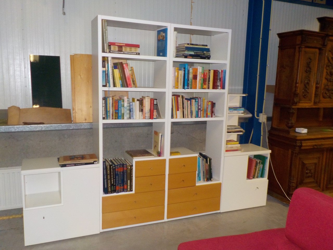 Hele mooie kwaliteit 5 delig open wandmeubel in zeer goede staat 290 x 215